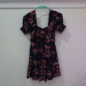 Navy & Pink Floral Dress